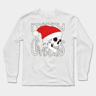 Merry Christmas Skull Face Long Sleeve T-Shirt